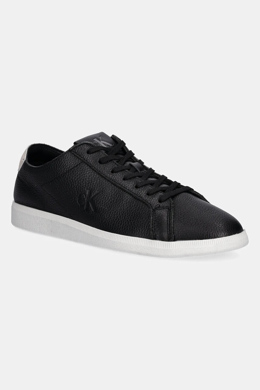 Kožené tenisky Calvin Klein Jeans LOW PROFILE CUPSOLE TMB LTH čierna farba, YM0YM01331