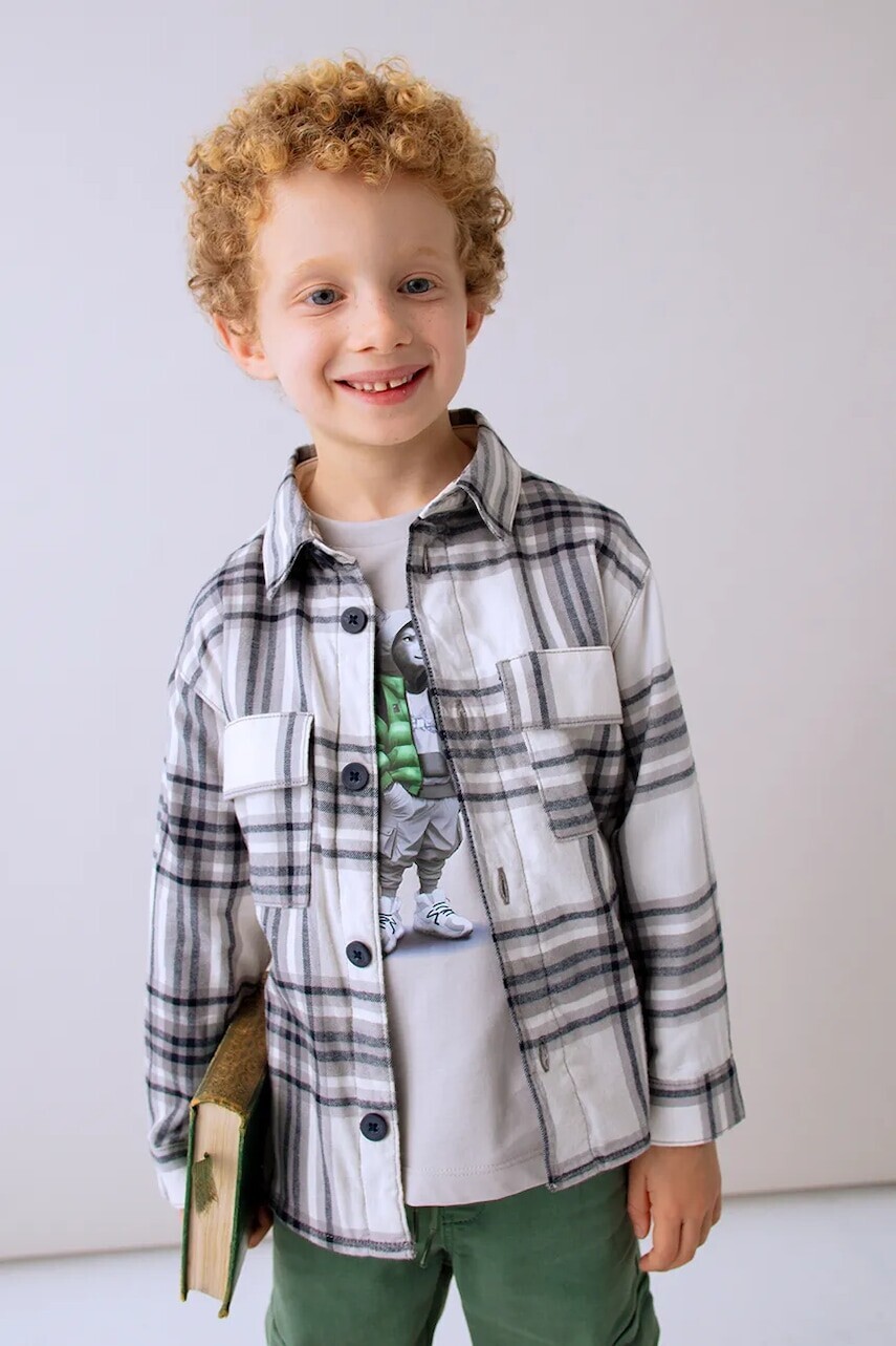 Bavlnená košeľa Mayoral šedá farba, 4123