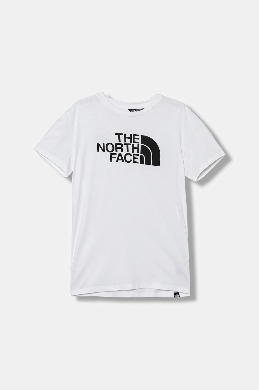 Detské tričko The North Face TEEN EASY REGULAR SS TEE biela farba, s potlačou, NF0A8EHGFN41