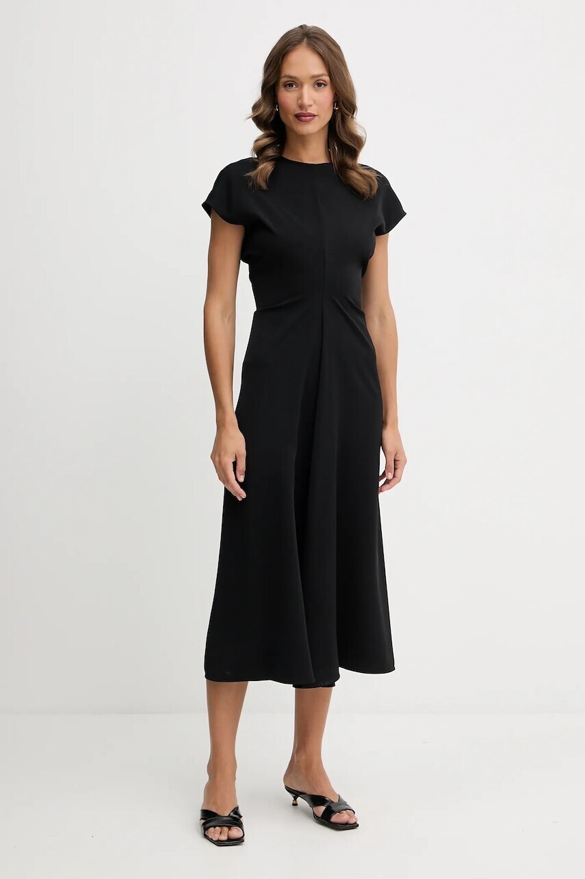 Šaty Twinset čierna farba, midi, rovný strih, 252TF2015