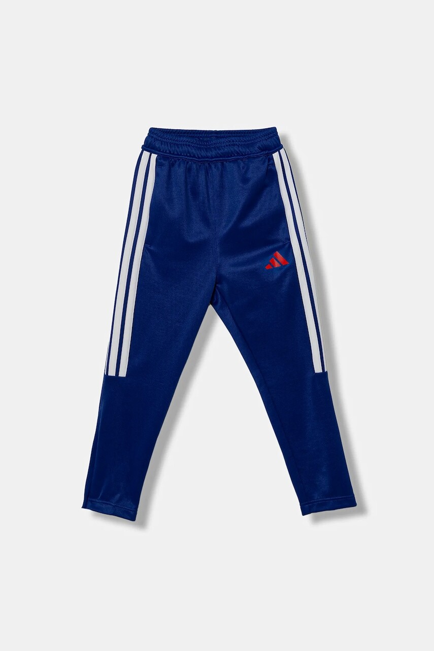 Detské tepláky adidas modrá farba, vzorované, JW5106