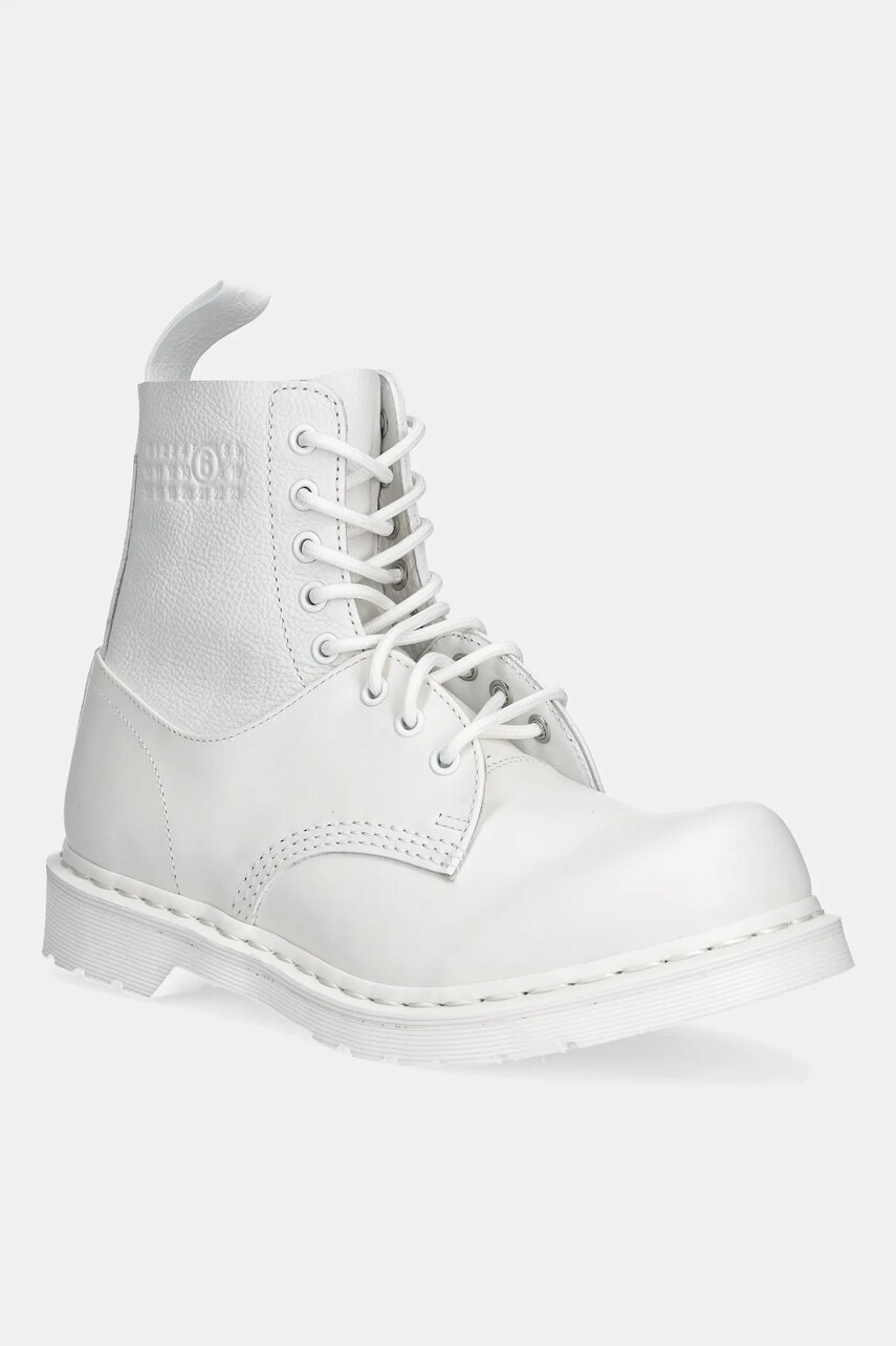Kožené workery MM6 Maison Margiela x Dr. Martens biela farba, SH3WU0013