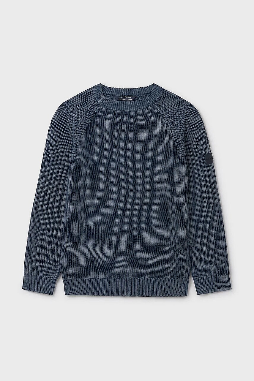 Detský bavlnený sveter Mayoral tmavomodrá farba, 7302