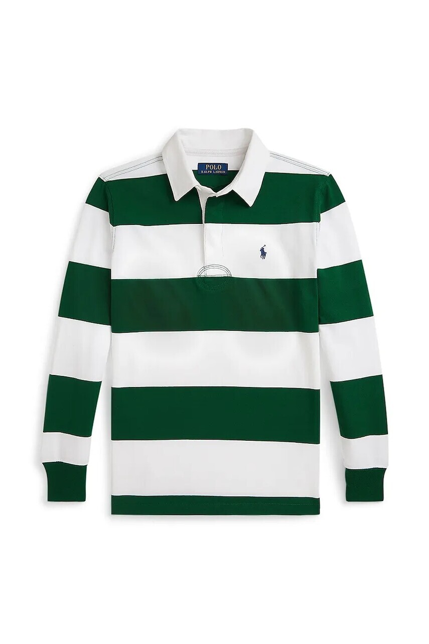 Detská bavlnená košeľa s dlhým rukávom Polo Ralph Lauren biela farba, vzorovaná, 323882614008