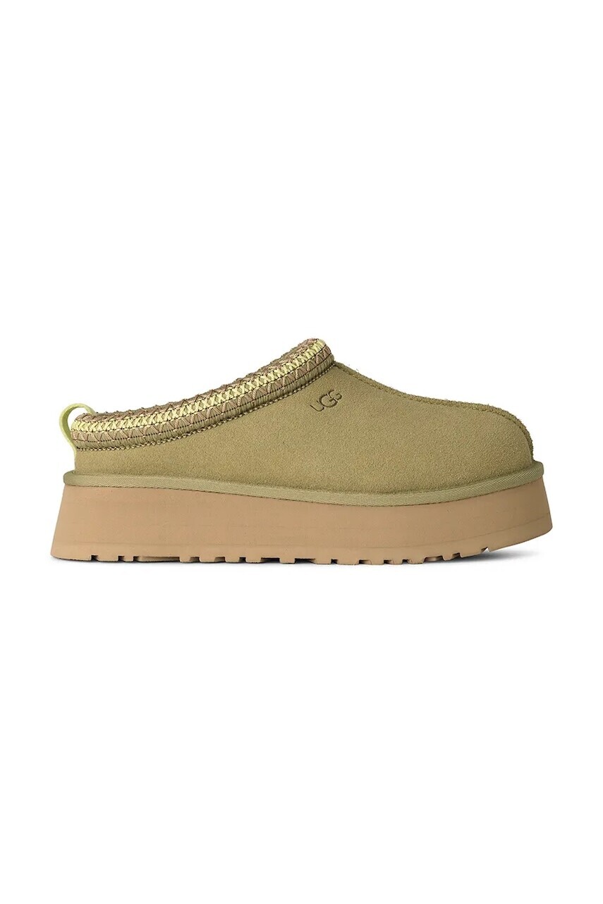 Semišové papuče UGG Tazz II zelená farba, 1174471.MBRS
