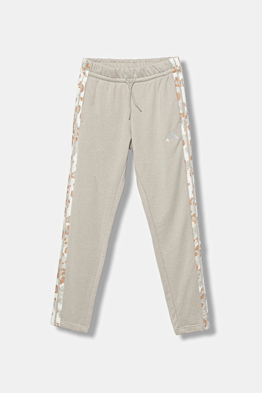 Detské tepláky adidas šedá farba, s nášivkou, KC5416