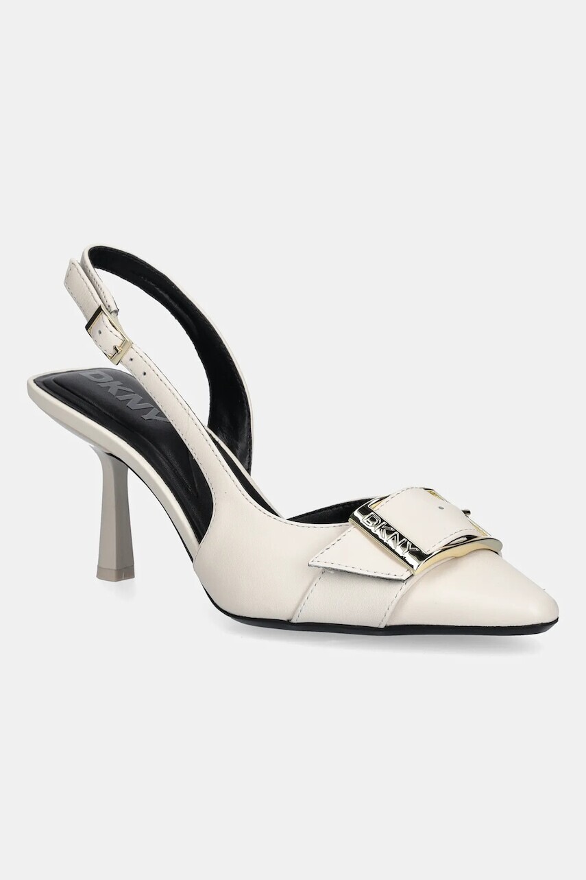 Kožené lodičky Dkny Neaira béžová farba, K3566348