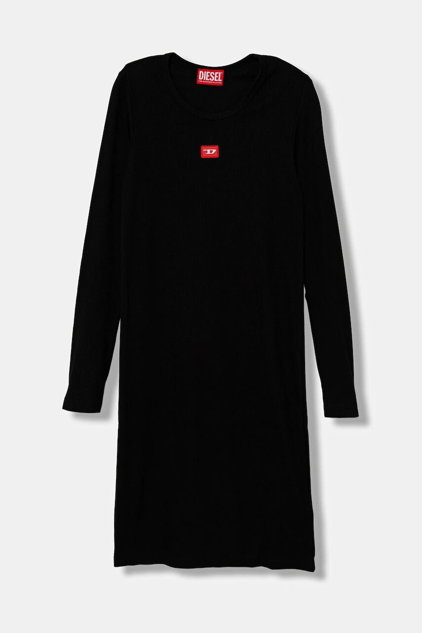 Dievčenské šaty Diesel DEBRA DRESS čierna farba, mini, priliehavé, J02454
