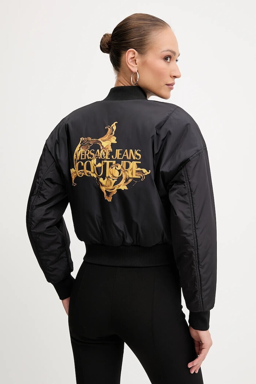 Obojstranná bunda bomber Versace Jeans Couture čierna farba, zimná, 79HASDP9 CQSP0