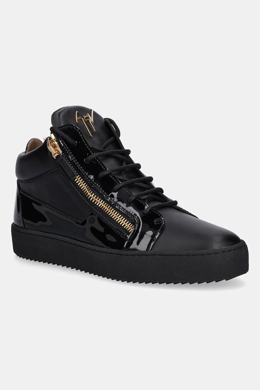 Kožené tenisky Giuseppe Zanotti Maylondon čierna farba, RU50001.003