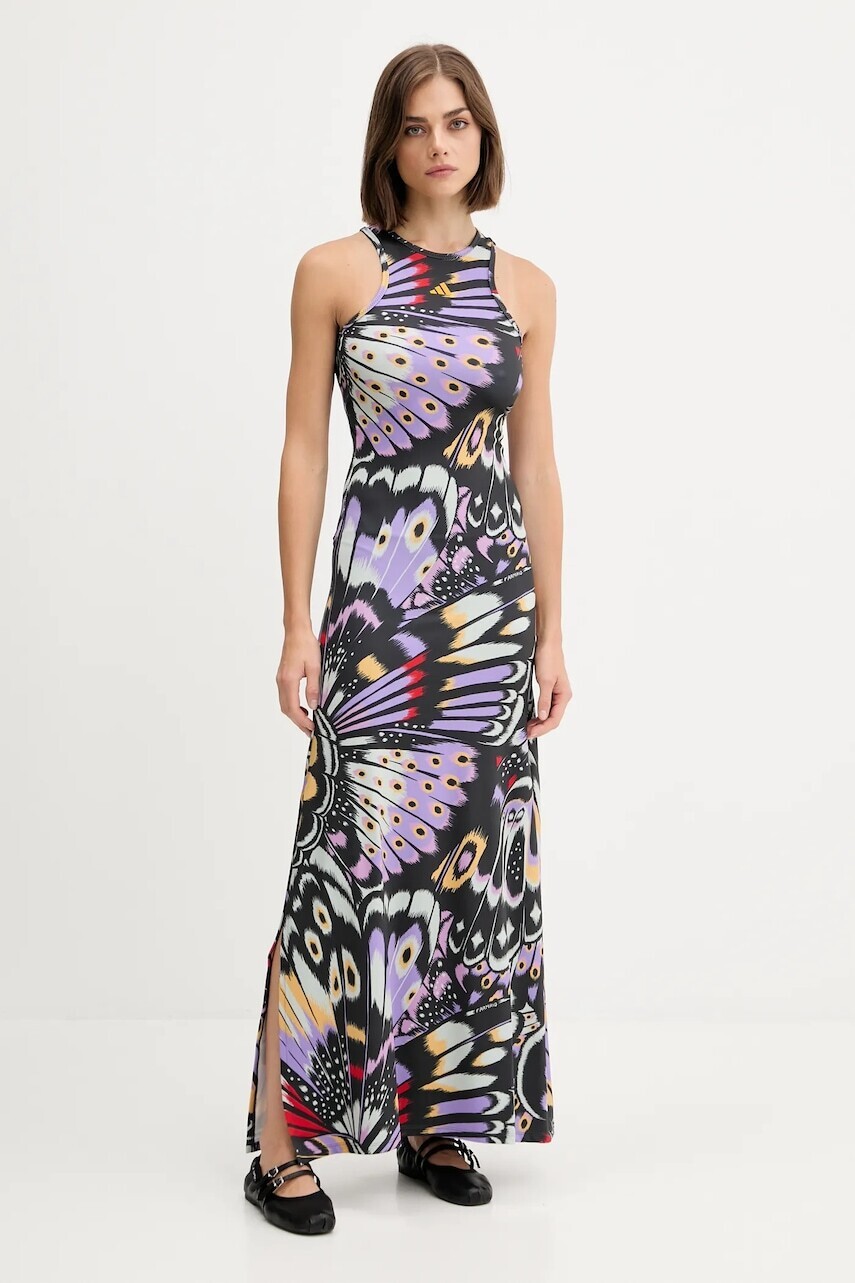 Šaty adidas x Farm Rio čierna farba, maxi, priliehavé, JL8609