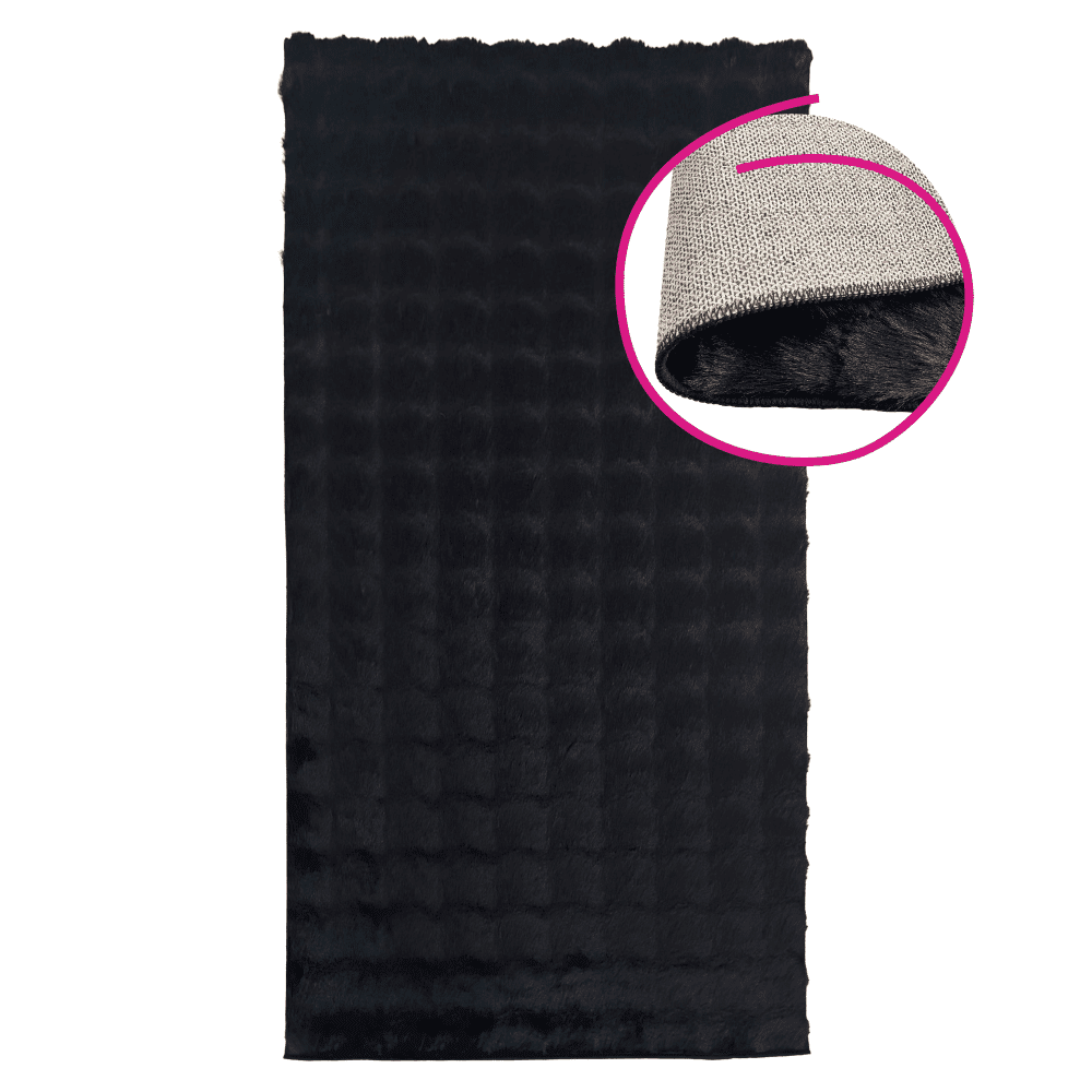 Koberec, čierna/bubble vzor, 80x150, MAKON