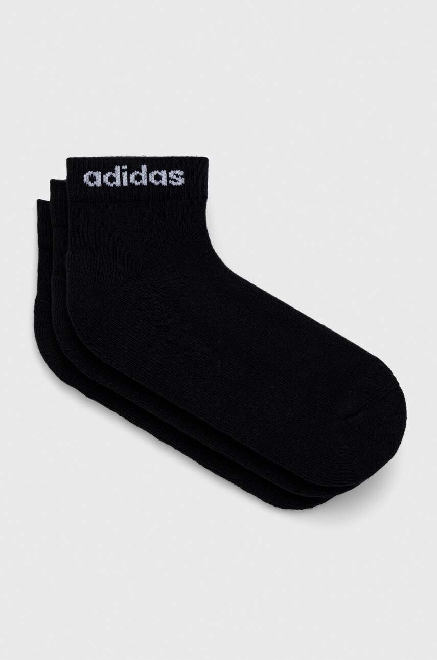 Ponožky adidas 3-pak Essentials čierna farba, IC1303