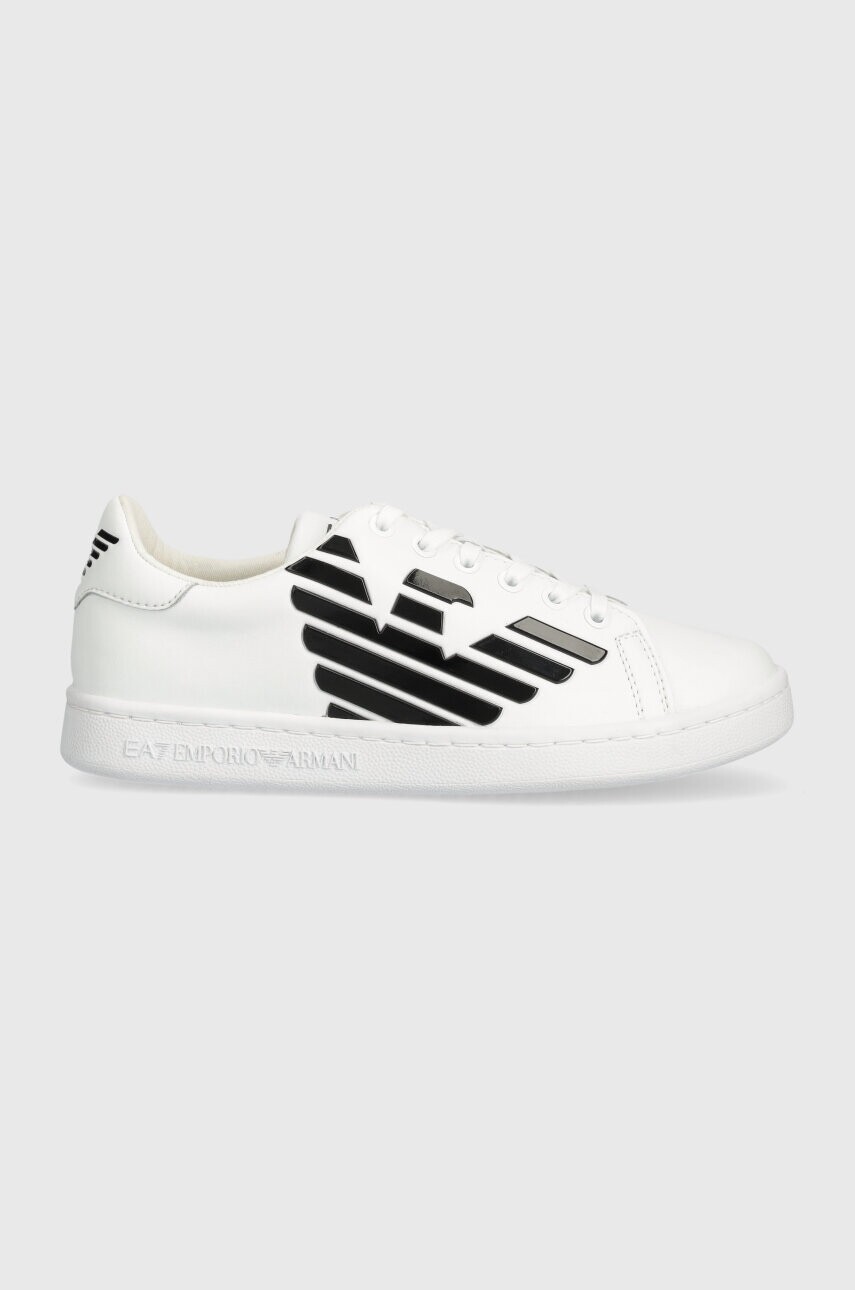 Detské kožené tenisky EA7 Emporio Armani biela farba