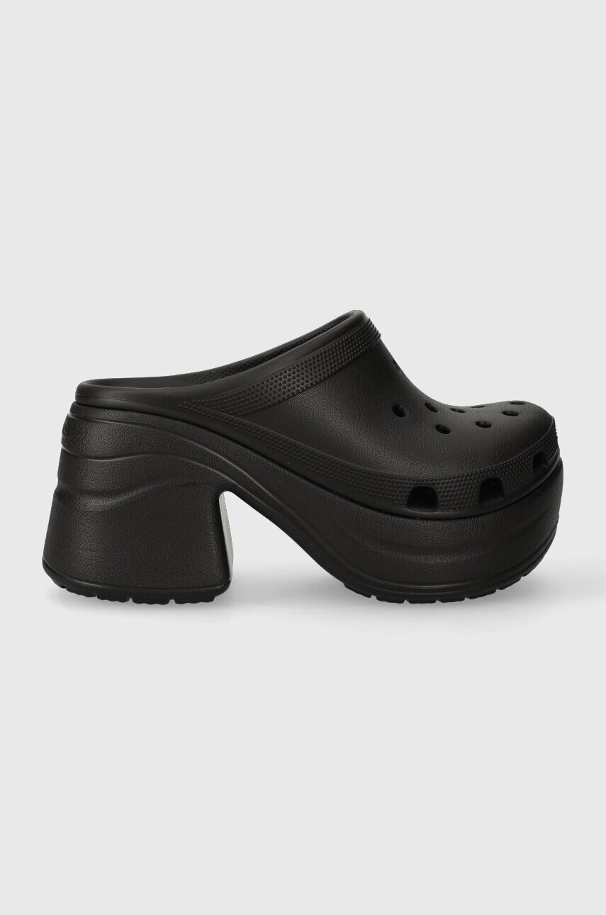 Šľapky Crocs Siren Clog dámske, čierna farba, na podpätku, 208547