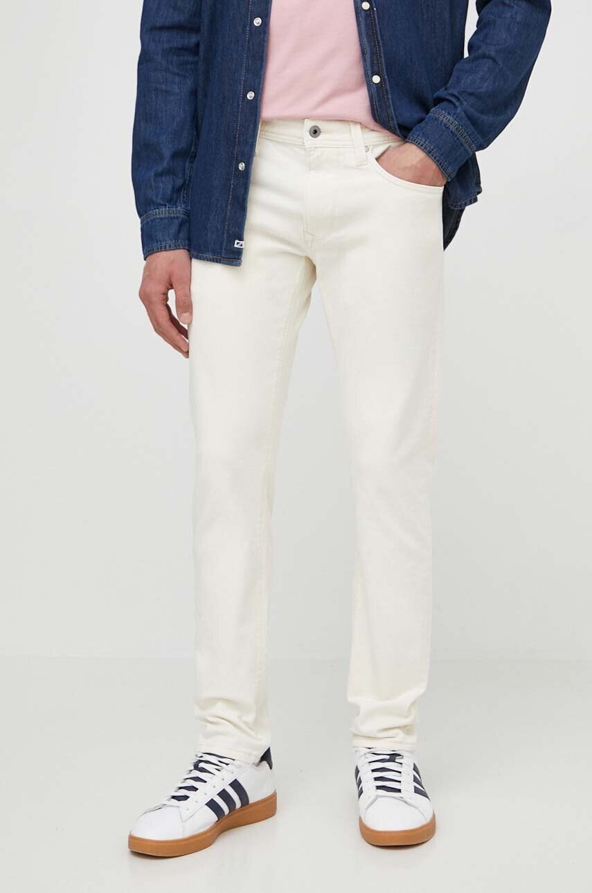 Rifle Pepe Jeans TAPERED JEANS pánske, béžová farba, PM207390WI5