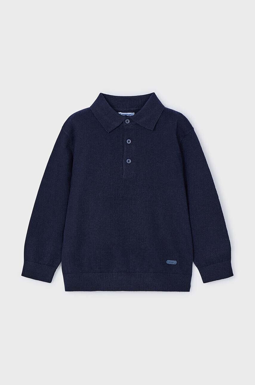 Detský sveter s prímesou vlny Mayoral tmavomodrá farba, 4102