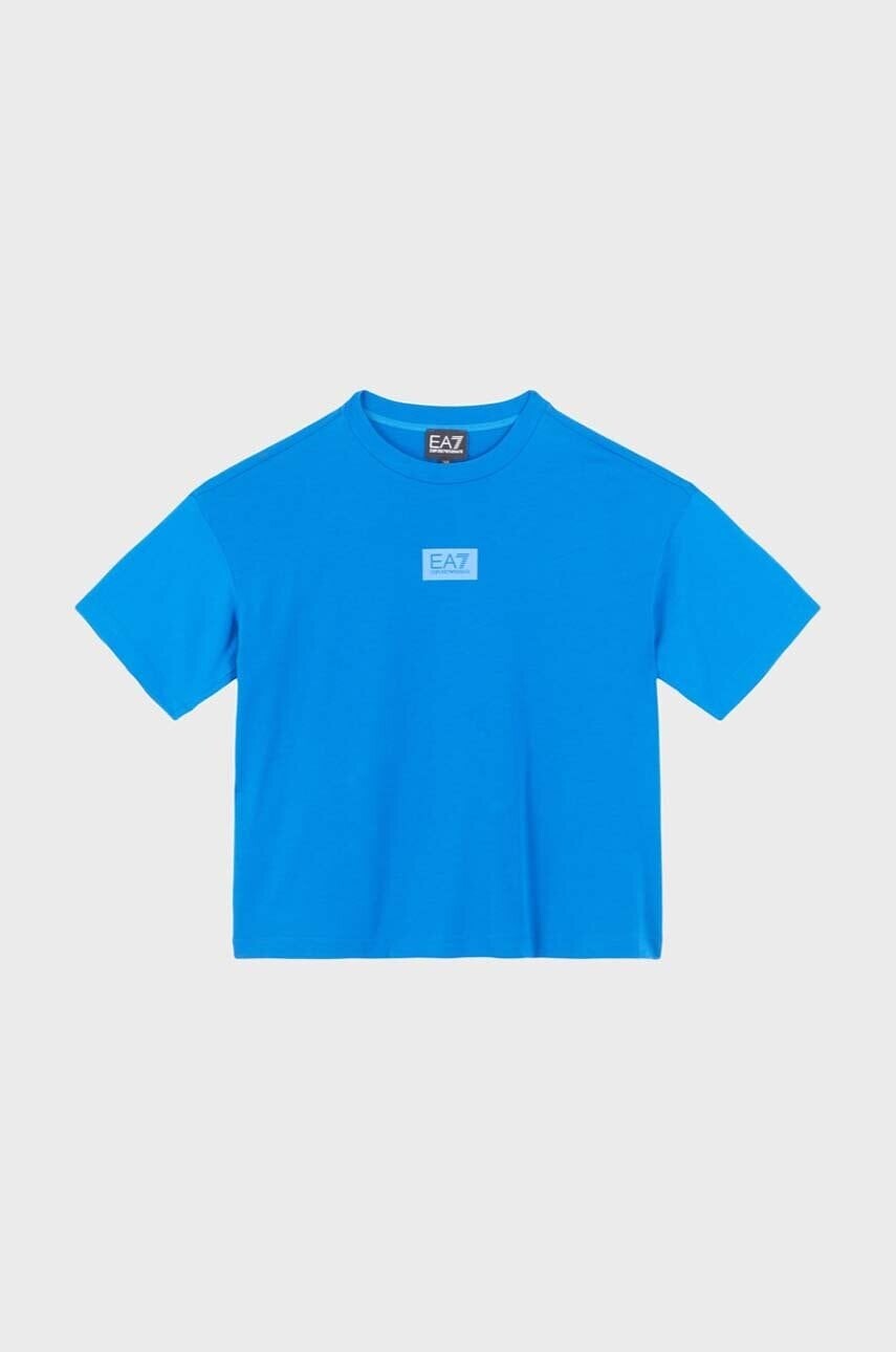 Detské bavlnené tričko EA7 Emporio Armani s potlačou, 6DBT58 BJ02Z