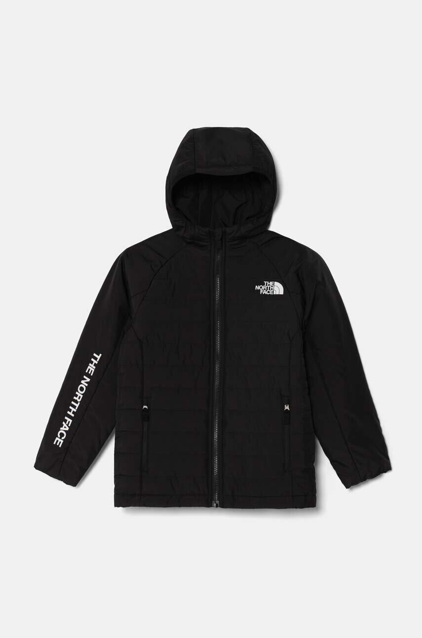 Detská bunda The North Face NEVER STOP SYNTHETIC JACKET čierna farba, NF0A89HRJK31