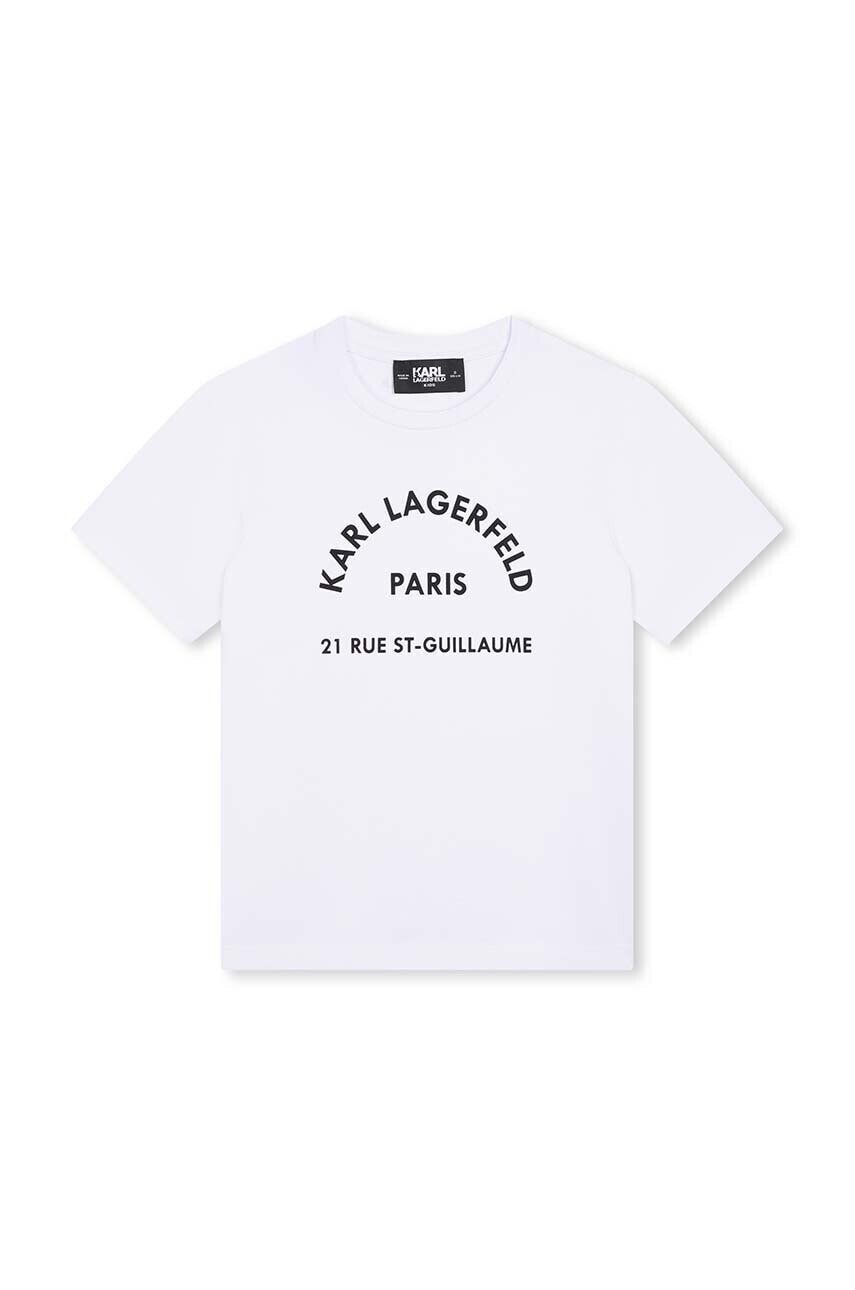 Detské bavlnené tričko Karl Lagerfeld biela farba, Z30205