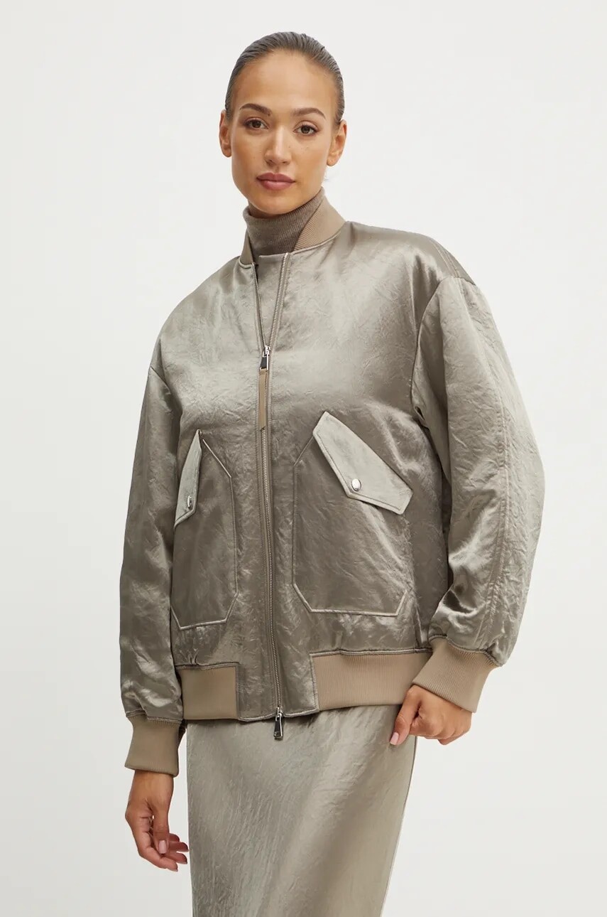 Bunda Max Mara Leisure dámsky, zelená farba, prechodná, 2426486048600