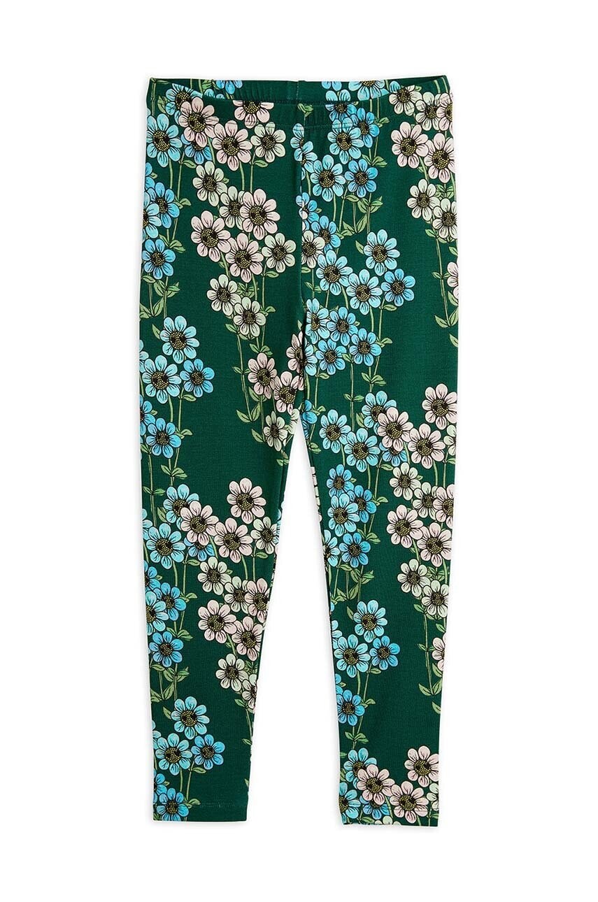 Detské legíny Mini Rodini Daisys hnedá farba, vzorované, 2473011775