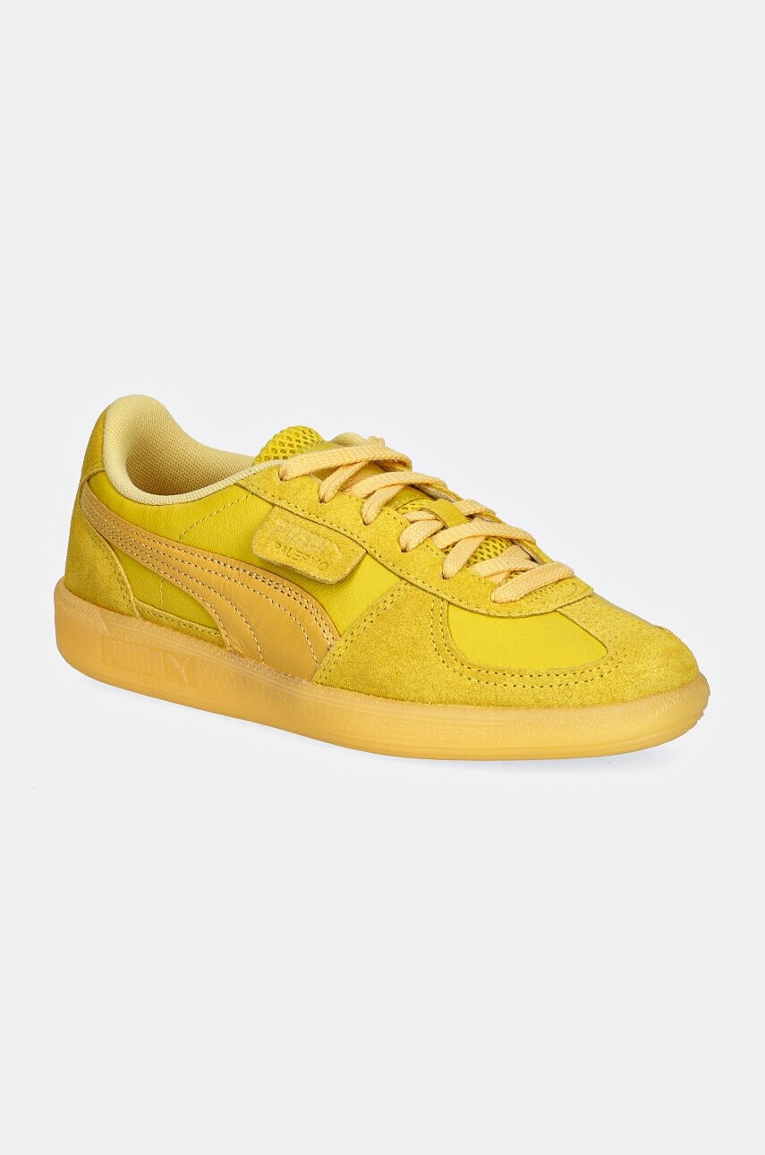 Kožené tenisky Puma Palermo žltá farba, 398381