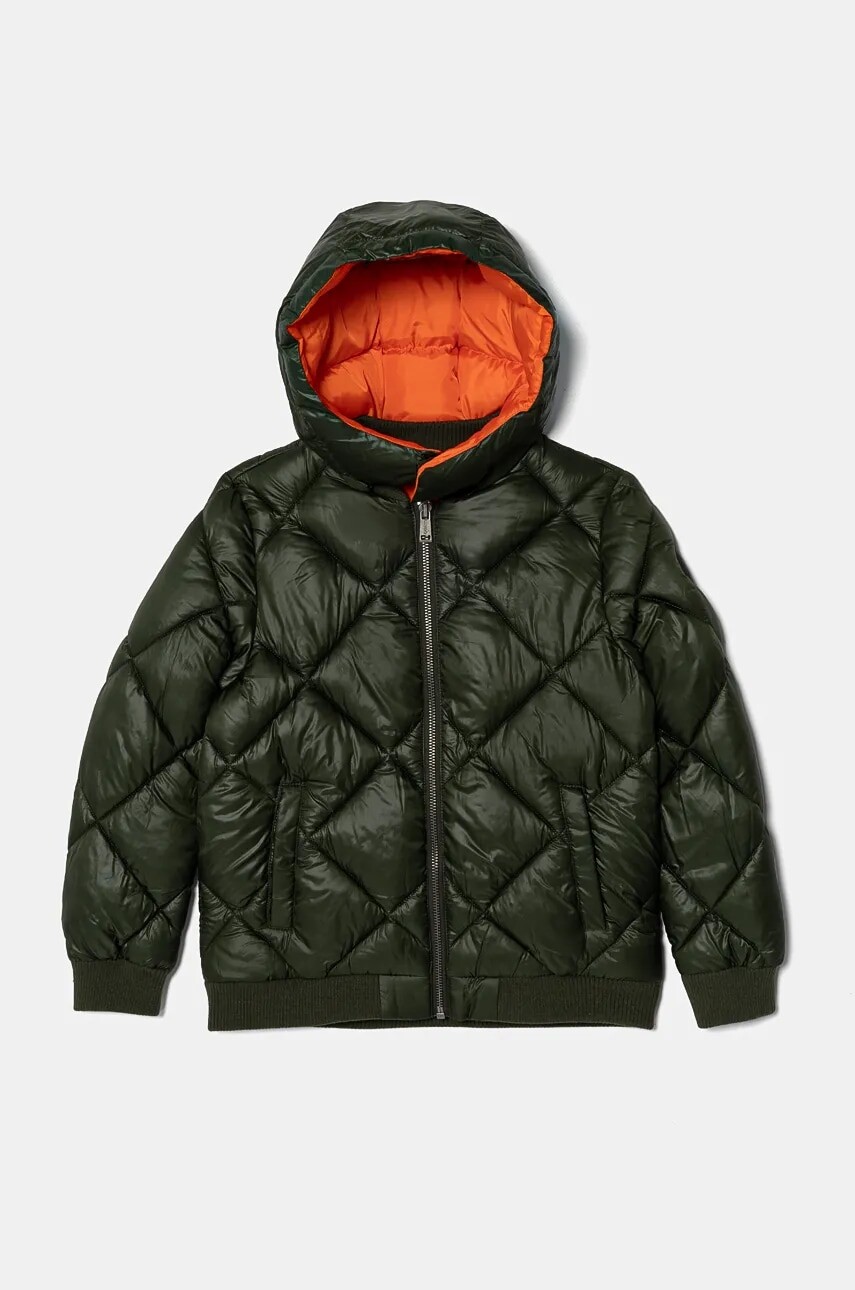 Detská bunda bomber Guess zelená farba, L4BL00 WEGY0