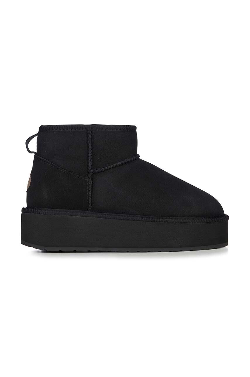 Semišové snehule Emu Australia Stinger Micro Flatform čierna farba, W13082.BLAK
