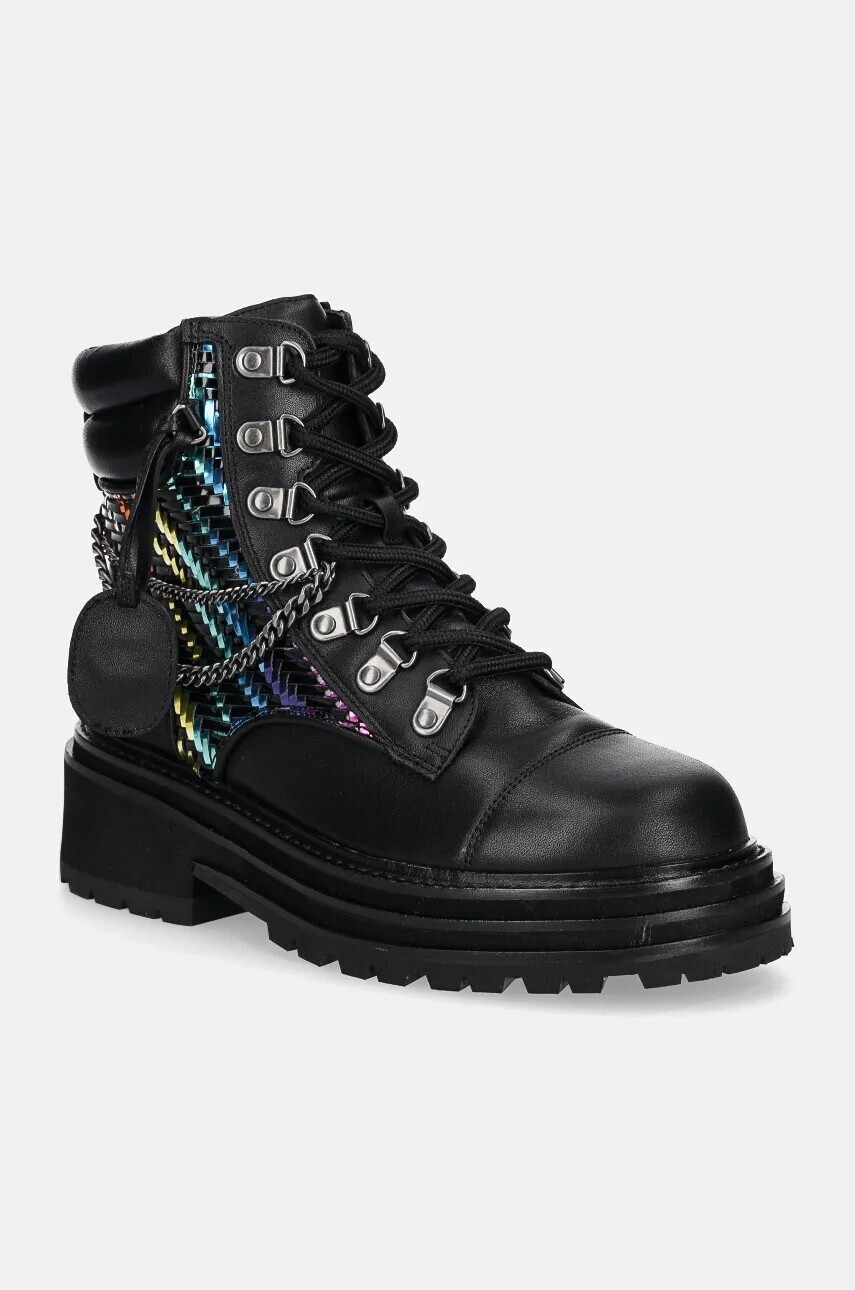 Kožené workery Kurt Geiger London Chelsea Combat Boot dámske, čierna farba, na platforme, 3423805019