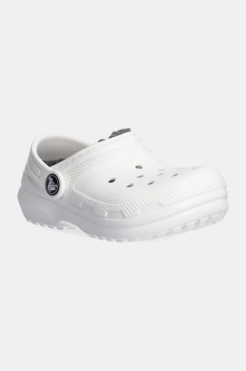 Detské šľapky Crocs CLASSIC LINED CLOG biela farba, 207009