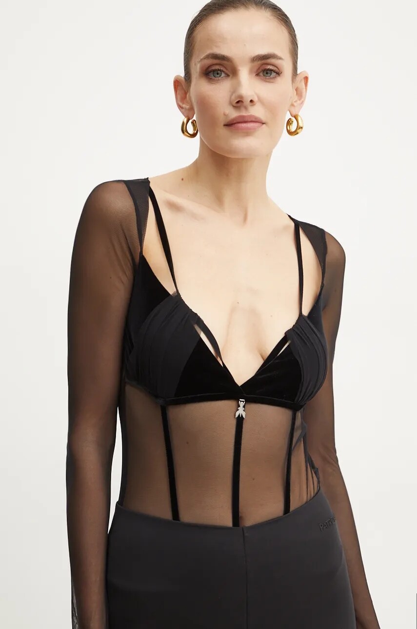 Body Patrizia Pepe dámske, čierna farba, jednofarebná, 2M4400 J230