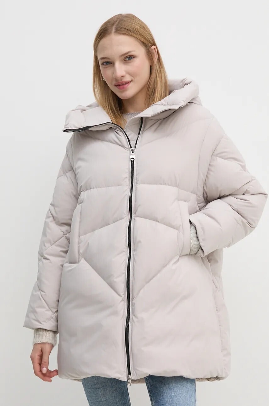 Páperová bunda Hetrego ELLIE dámska, béžová farba, zimná, oversize, 8N699