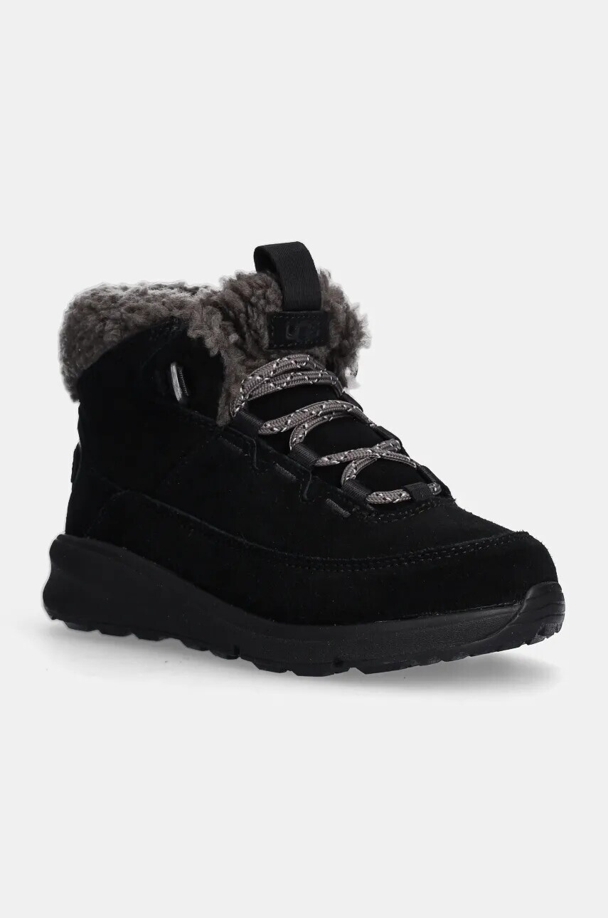 Detské zimné semišové topánky UGG TERRETRAIL COZY LACE čierna farba, 1157574K