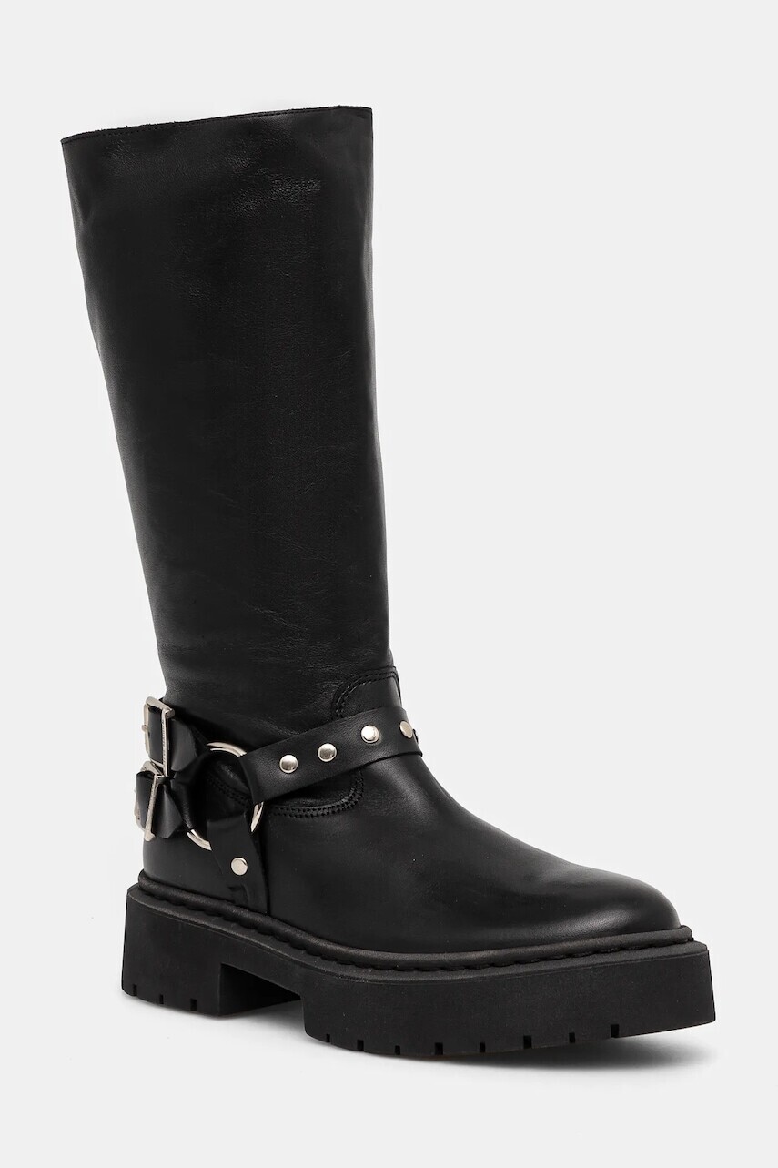 Kožené čižmy Steve Madden Gayet dámske, čierna farba, na platforme, SM11003411