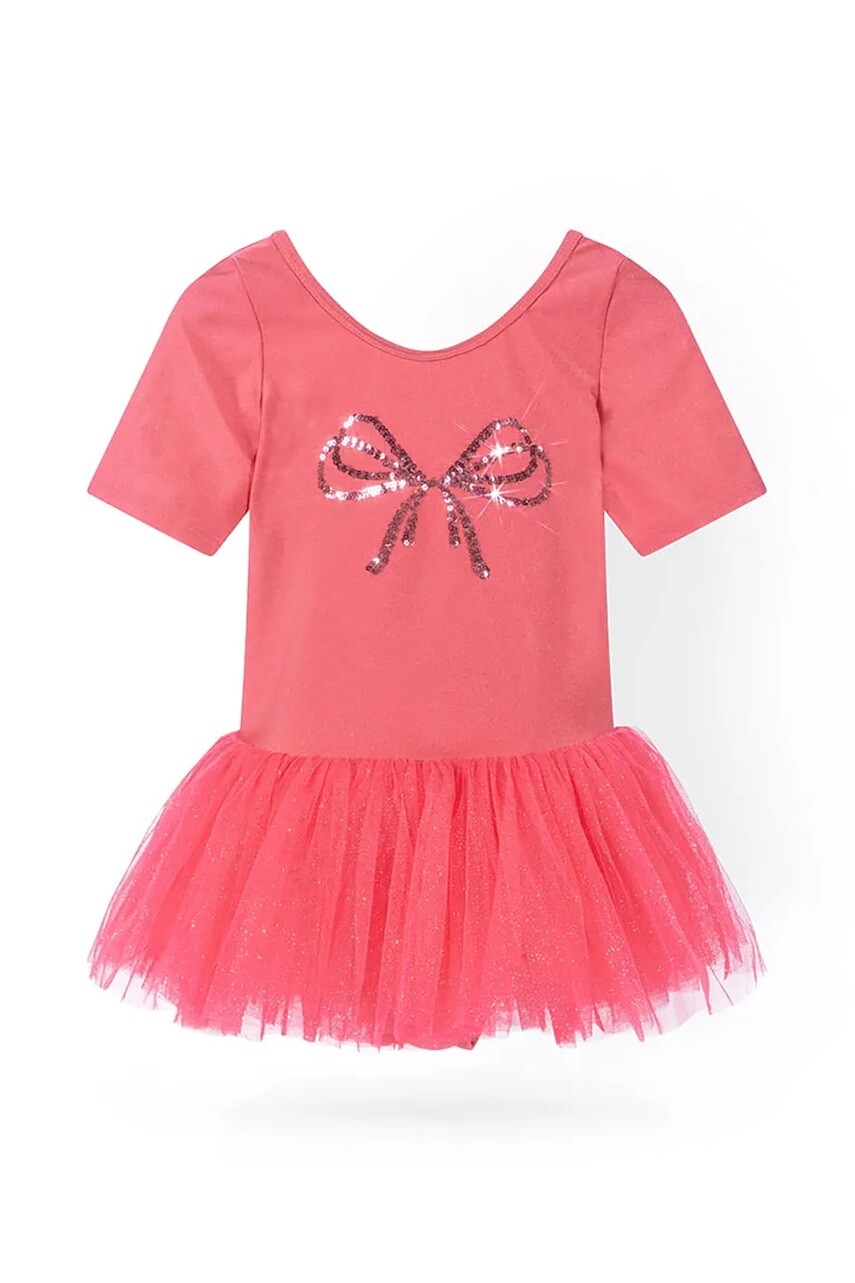 Dievčenské šaty Konges Sløjd BALLERINA SEQUIN DRESS ružová farba, mini, áčkový strih, KS101886