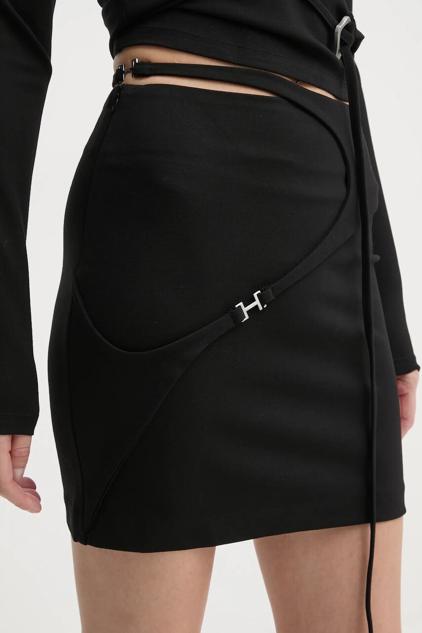 Sukňa Heliot Emil čierna farba, mini, puzdrová, AW24.W.12.042.BLK01