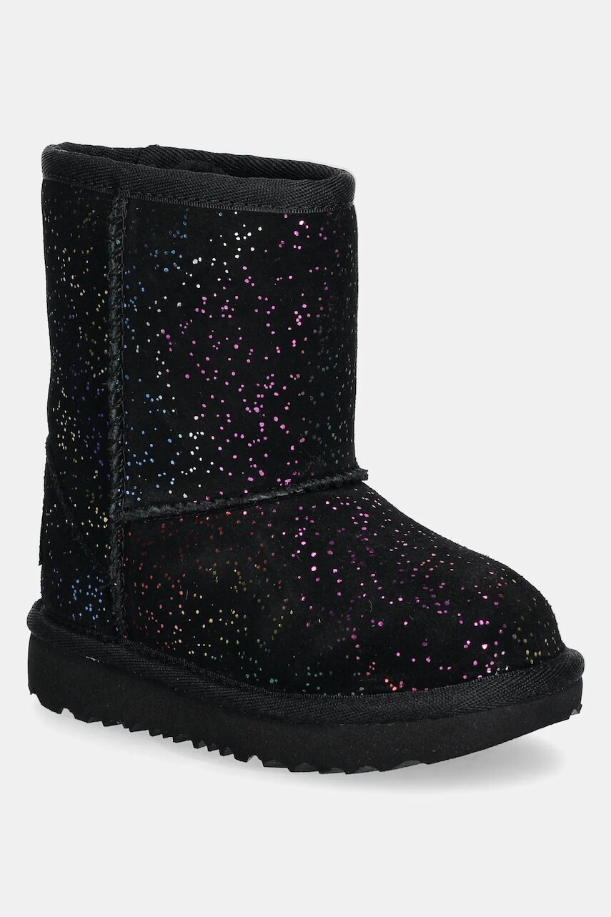 Detské semišové snehule UGG CLASSIC II SHIMMER SKY čierna farba, 1157708T