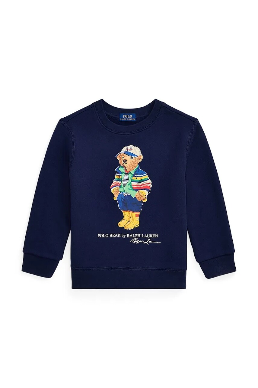 Detská mikina Polo Ralph Lauren tmavomodrá farba, s potlačou, 322975028001
