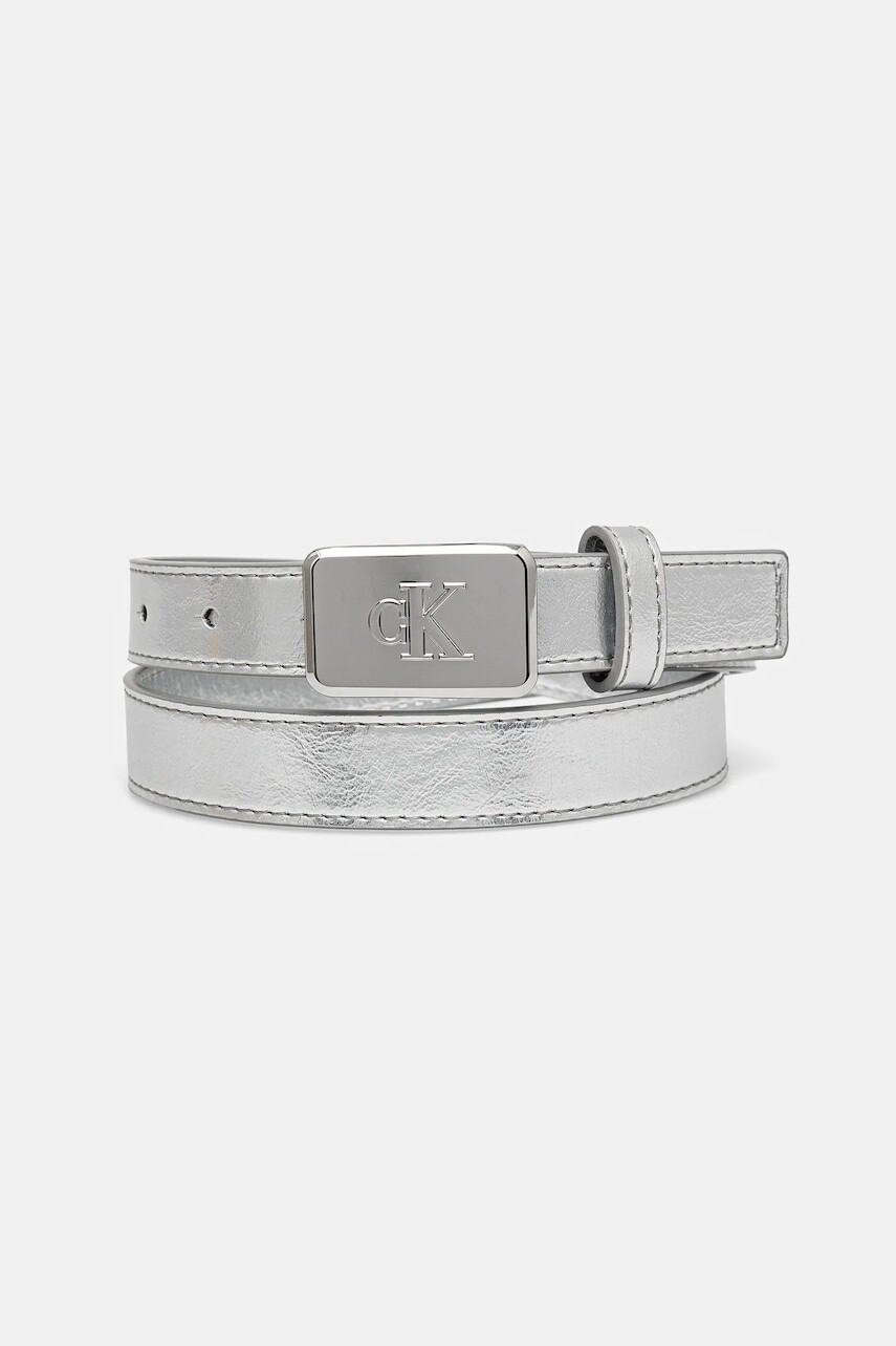 Detský opasok Calvin Klein Jeans 0 strieborná farba, IU0IU00666