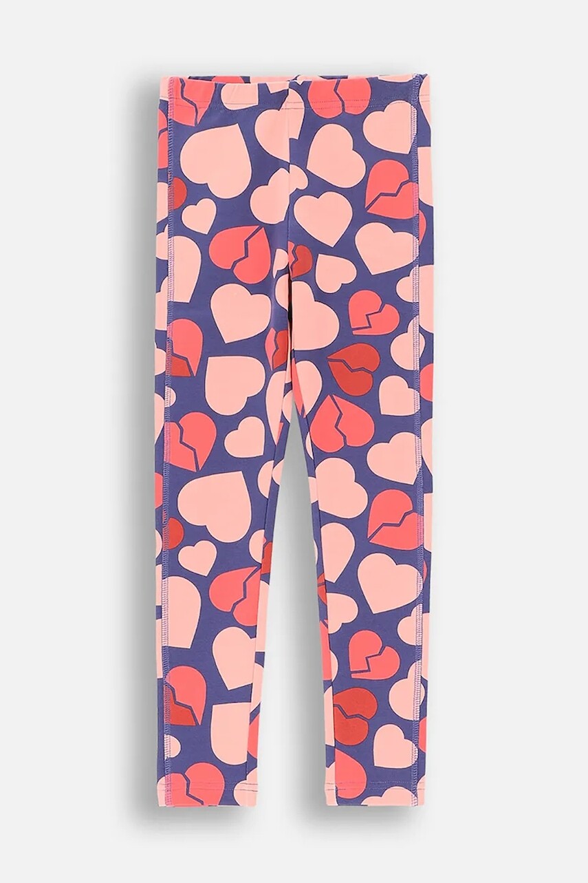 Detské legíny Coccodrillo biela farba, vzorované, HEARTS GIRL KIDS