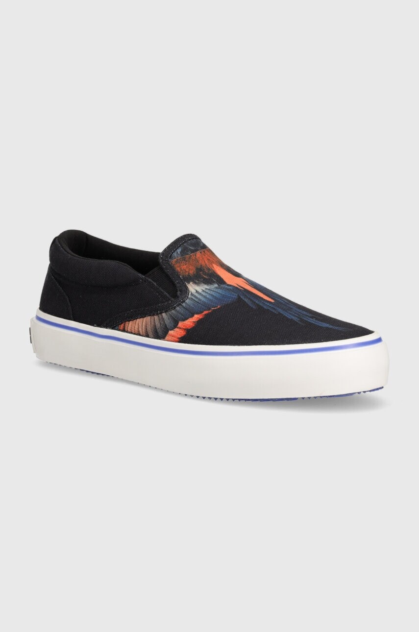 Tenisky Marcelo Burlon Icon Wings Slip-On Vulcanized pánske, čierna farba, CMIA079S24FAB0011026