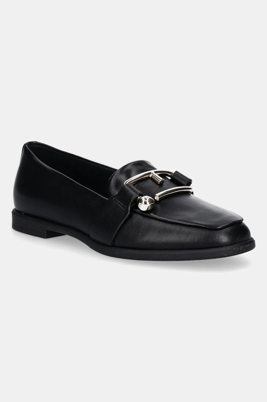 Kožené mokasíny Furla Nuvola Loafer dámske, čierna farba, na plochom podpätku, YI48FNU X30000 O6000