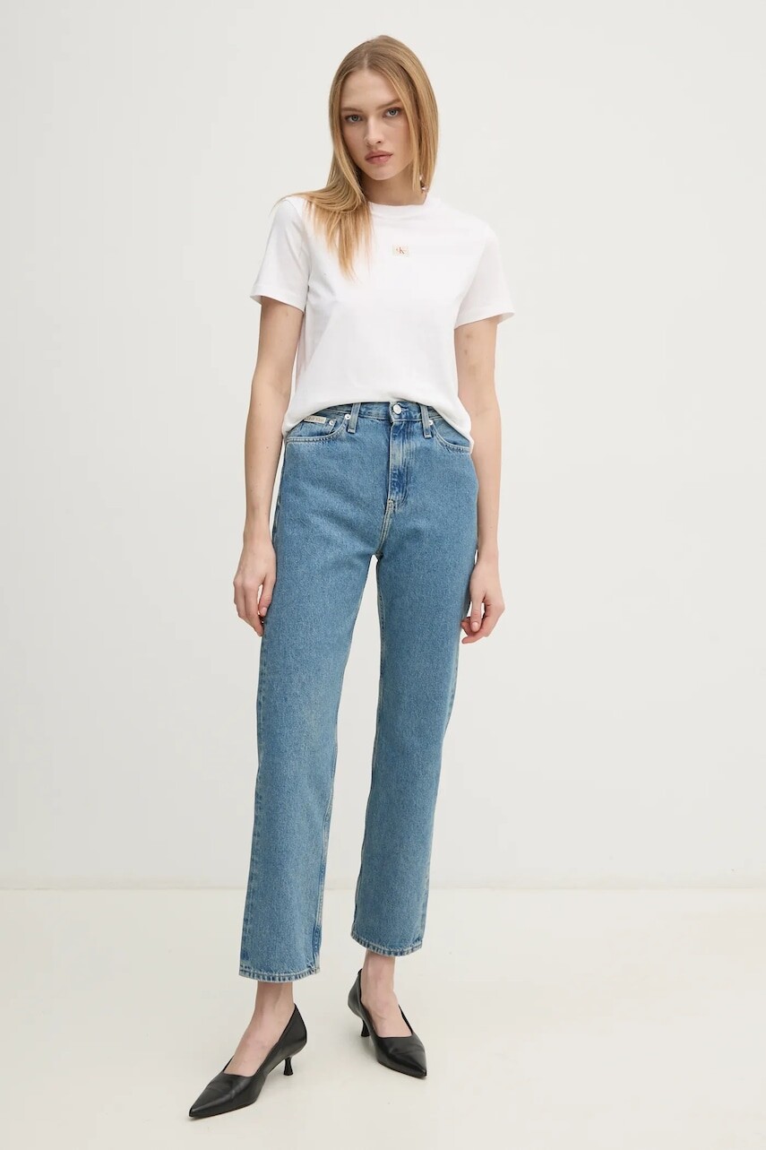 Rifle Calvin Klein Jeans dámske, vysoký pás, J20J224996
