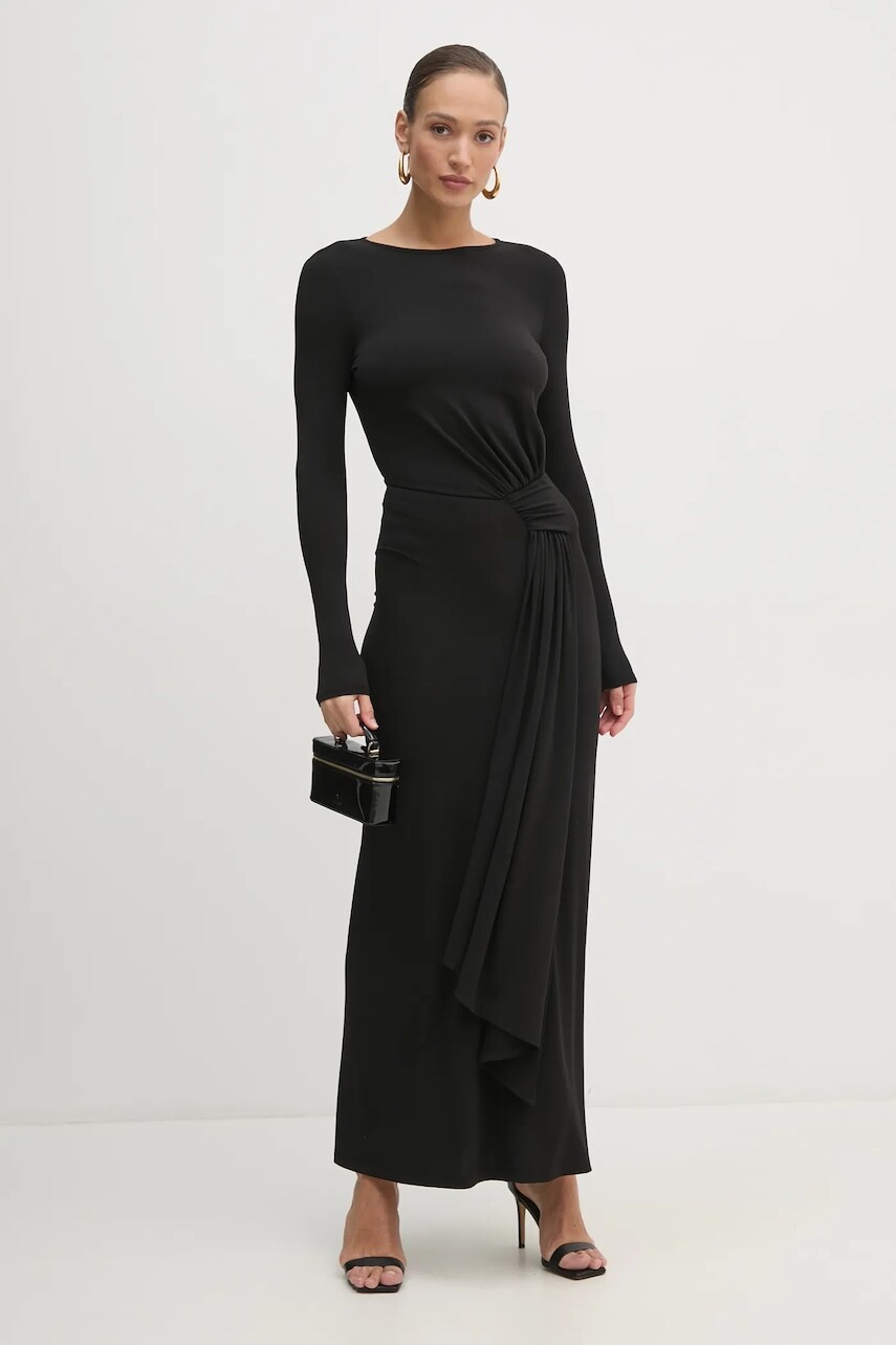 Šaty Marciano Guess GWENDOLINE čierna farba, maxi, áčkový strih, 5RGK73 6257A