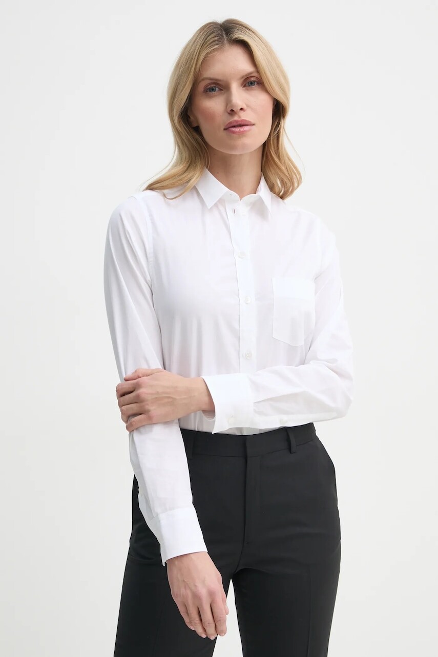 Košeľa Filippa K dámska, béžová farba, regular, s klasickým golierom, 29100