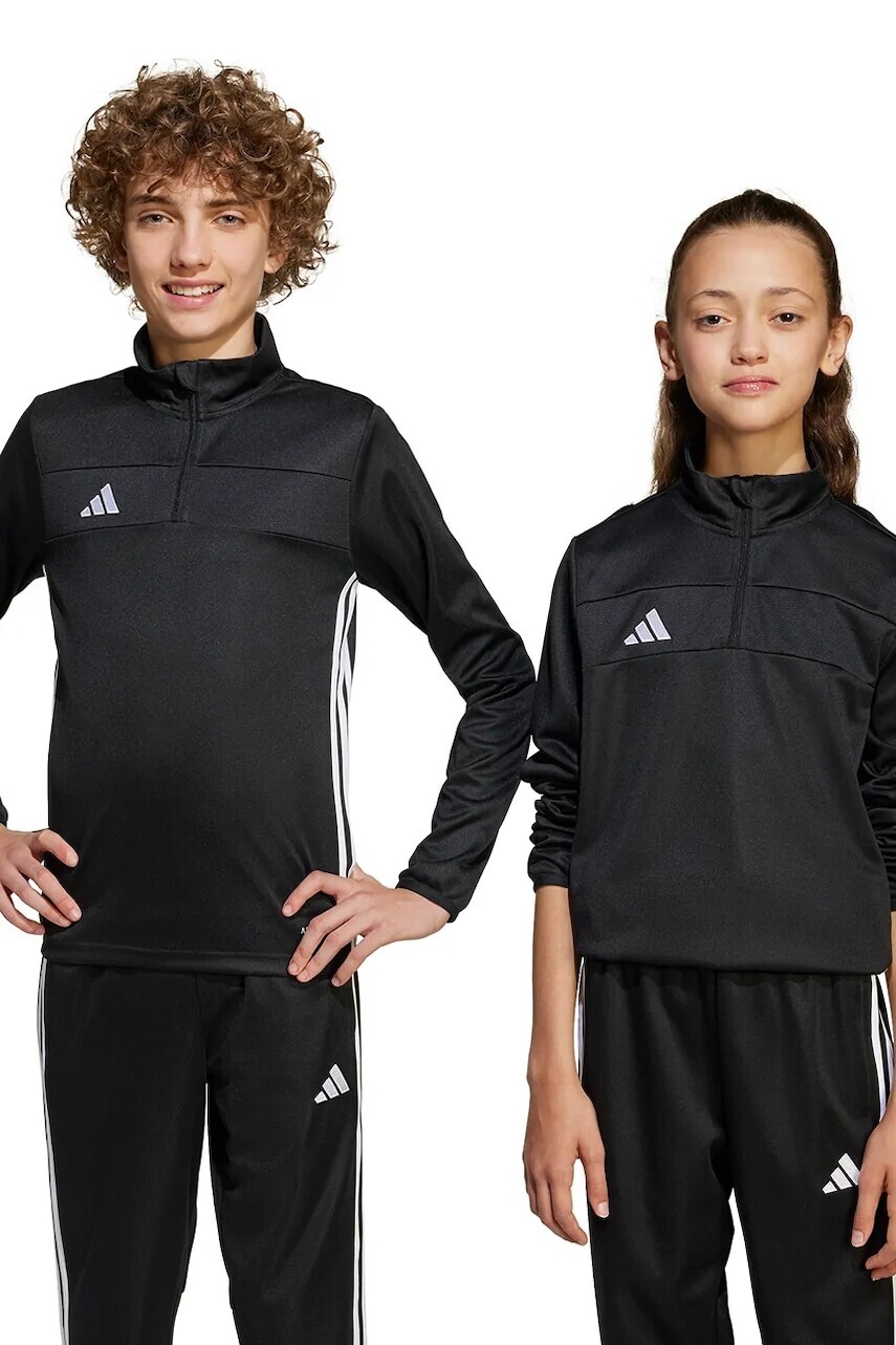 Detská mikina adidas Performance čierna farba, s nášivkou, JD0565