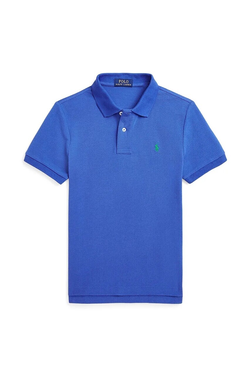 Detská bavlnená polokošeľa Polo Ralph Lauren jednofarebná, 323708857183