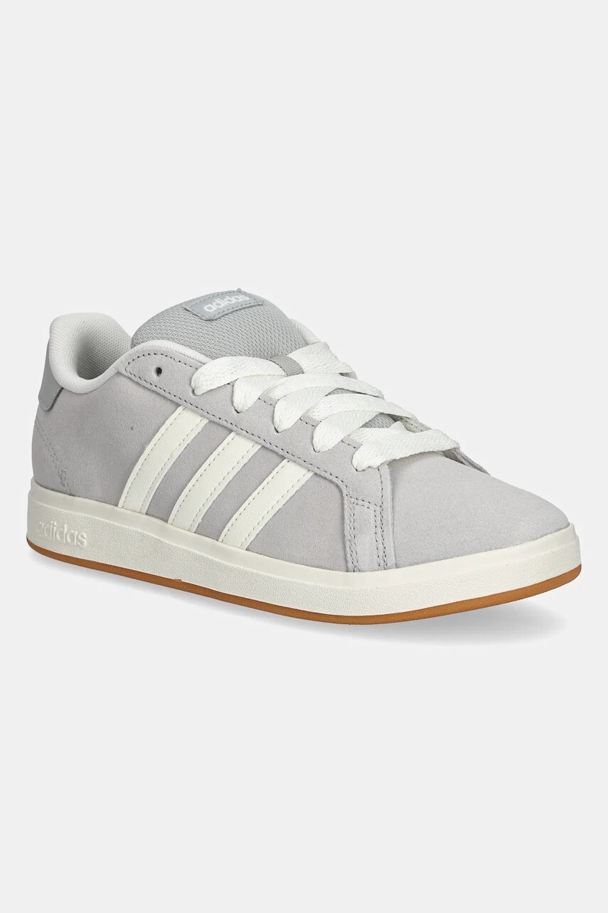 Detské semišové tenisky adidas GRAND COURT 00s šedá farba, JH6179