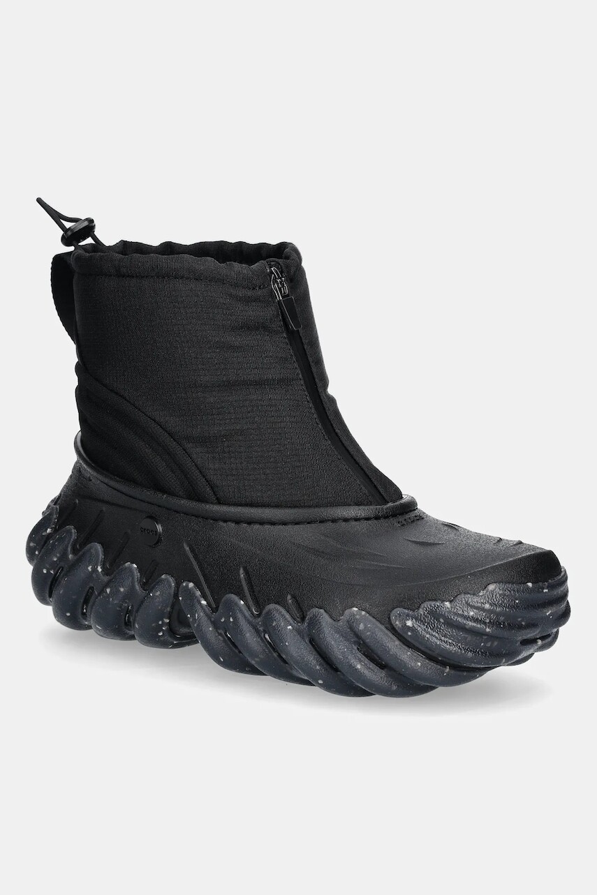 Topánky Crocs Echo Boot Z Shield dámske, čierna farba, na plochom podpätku, jemne zateplené, 210315